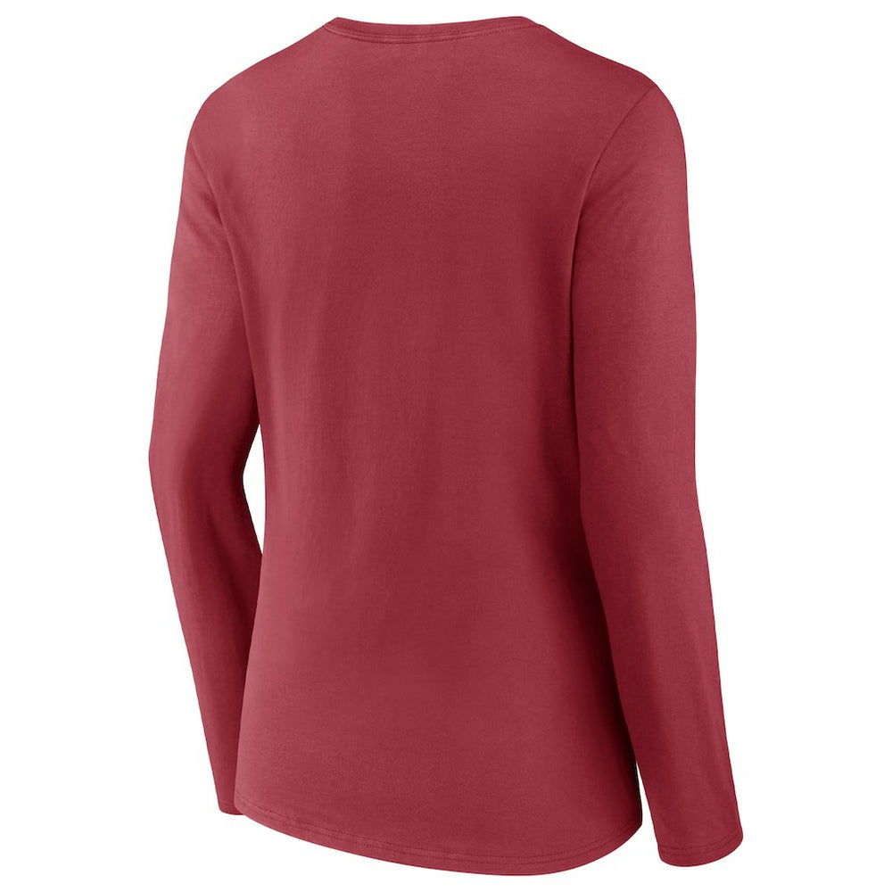 Arizona Cardinals Women's Drive Forward V-Neck Long Sleeve T-Shirt - Cardinal - Fanatics