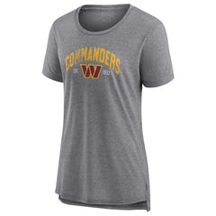 Washington Commanders Women's Drop Back Modern T-Shirt - Heathered Gray - Fanatics