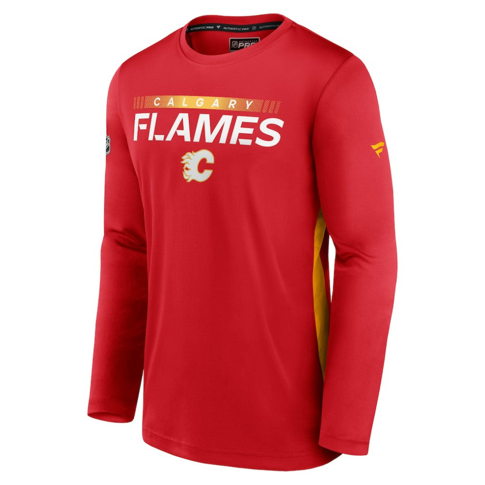 Calgary Flames Fanatics Authentic Pro Rink Performance Long Sleeve T-Shirt - Red | Fanatics Lifestyle