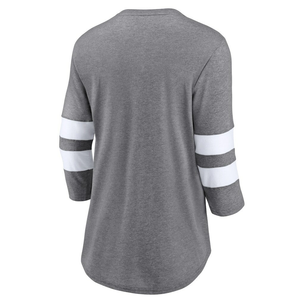 Cleveland Browns Women's Primary Logo 3/4 Sleeve Scoop Neck T-Shirt - Heathered Gray - Fanatics
