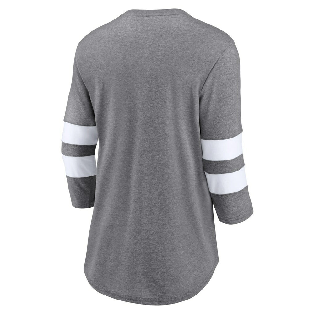 Cleveland Browns Women's Primary Logo 3/4 Sleeve Scoop Neck T-Shirt - Heathered Gray - Fanatics