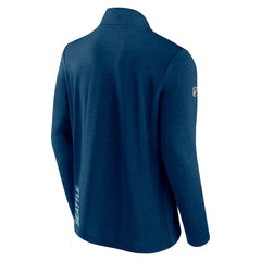 Seattle Kraken Fanatics Authentic Pro Rink Quartet-Zip Jacket - Heather Deep Sea Blue | Fanatics Lifestyle