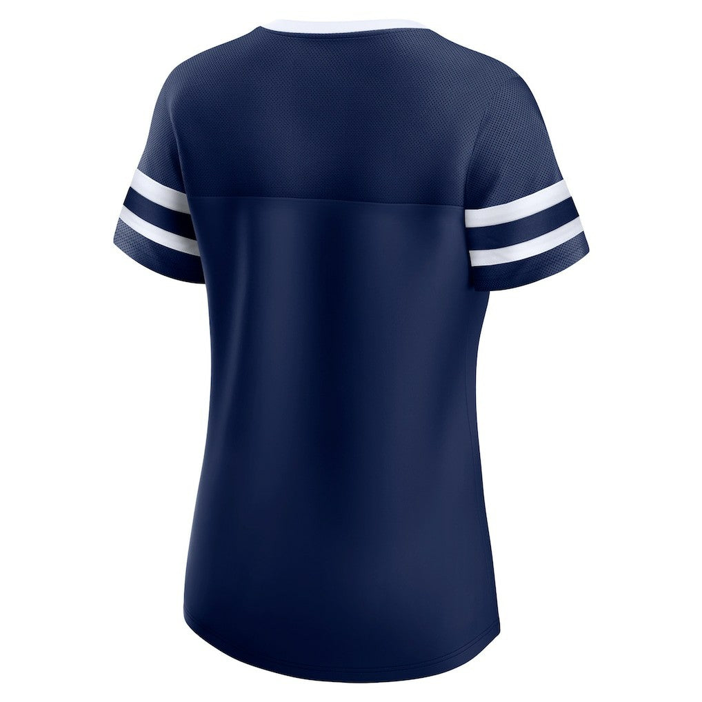 Dallas Cowboys Women's Original State Lace-Up T-Shirt - Navy - Fanatics