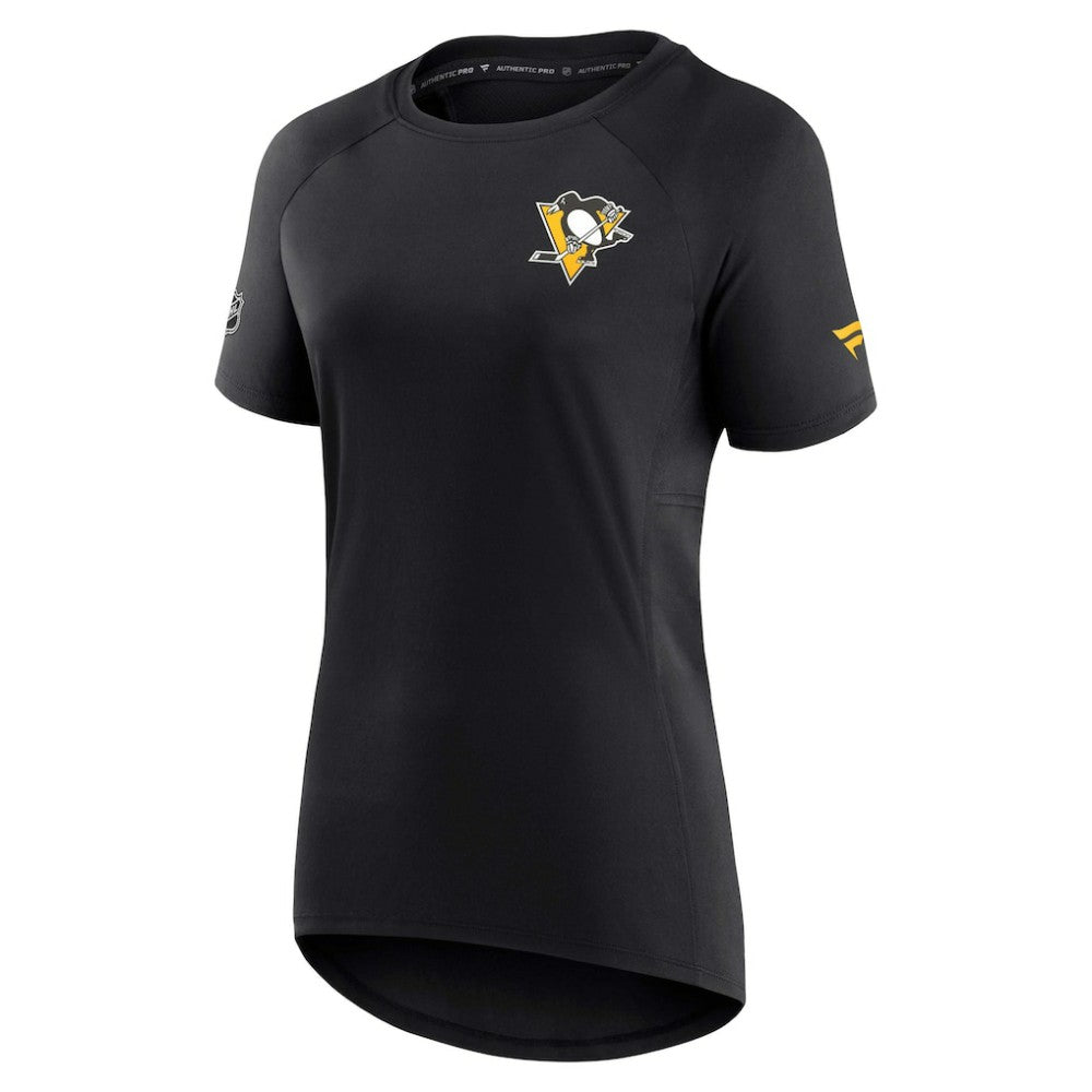 Pittsburgh Penguins Fanatics Women's Authentic Pro Rink Raglan Tech T-Shirt - Black | Fanatics Clearance