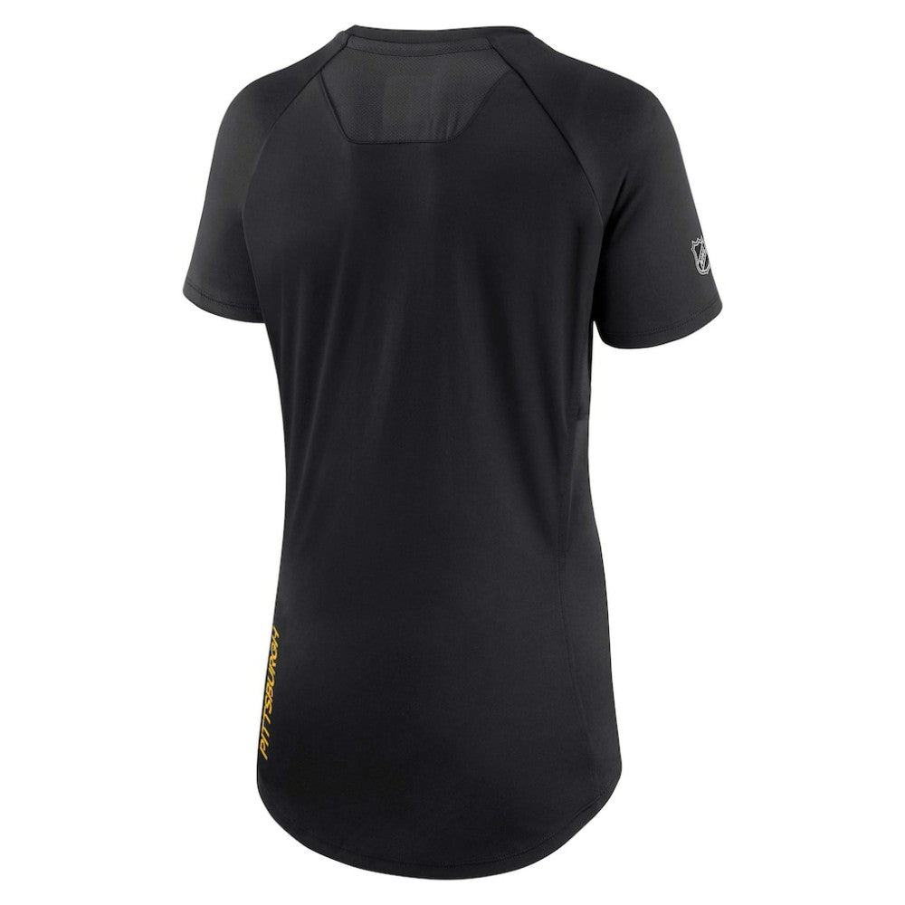 Pittsburgh Penguins Fanatics Women's Authentic Pro Rink Raglan Tech T-Shirt - Black | Fanatics Clearance