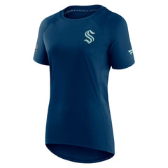 Seattle Kraken Fanatics Women's Authentic Pro Rink Raglan Tech T-Shirt - Deep Sea Blue | Fanatics Clearance