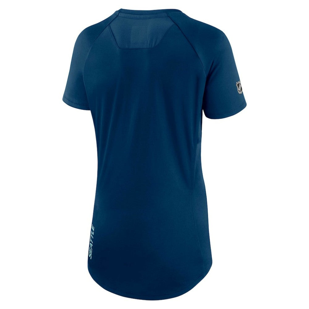 Seattle Kraken Fanatics Women's Authentic Pro Rink Raglan Tech T-Shirt - Deep Sea Blue | Fanatics Clearance