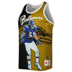 Ray Lewis Baltimore Ravens Retired Player Graphic Tank Top - Black/Gold - Mitchell & Ness