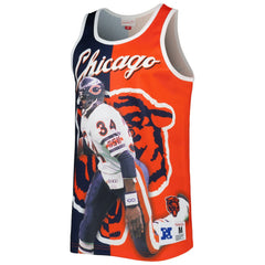 Walter Payton Chicago Bears Retired Player Graphic Tank Top - Navy/Orange - Mitchell & Ness