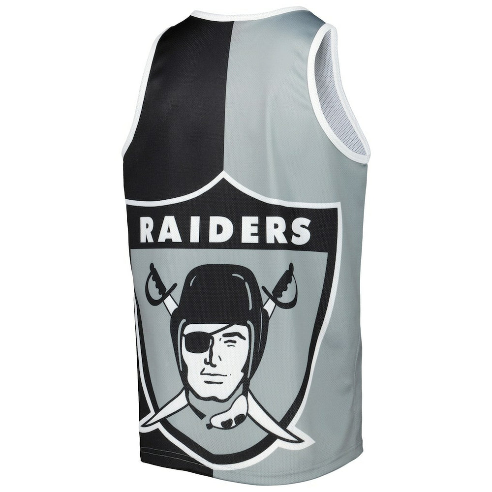 Bo Jackson Las Vegas Raiders Retired Player Graphic Tank Top - Black/Silver - Mitchell & Ness
