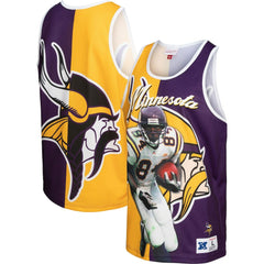 Randy Moss Minnesota Vikings Retired Player Graphic Tank Top - Purple/Gold - Mitchell & Ness
