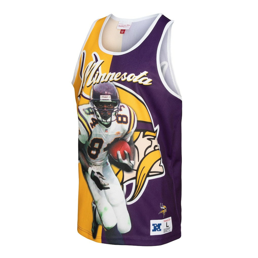 Randy Moss Minnesota Vikings Retired Player Graphic Tank Top - Purple/Gold - Mitchell & Ness