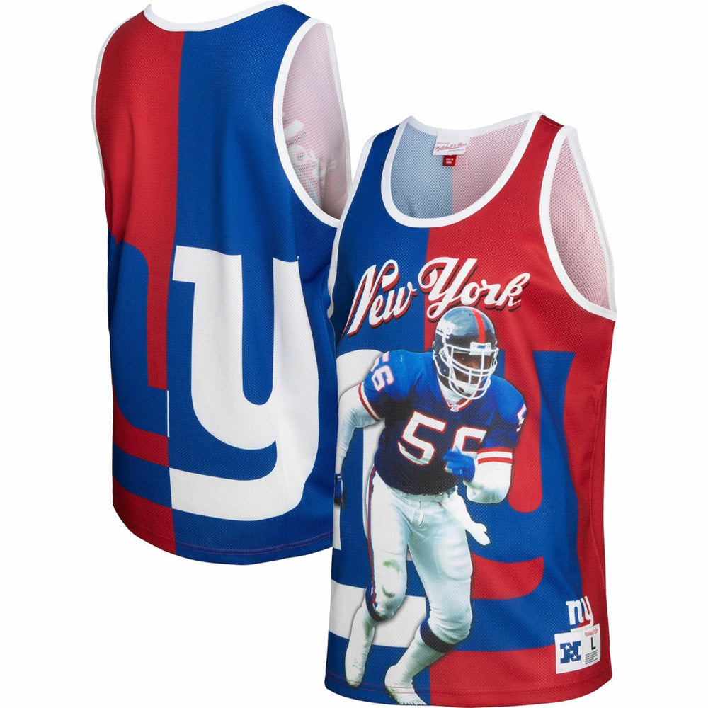 Lawrence Taylor New York Giants Retired Player Graphic Tank Top - Royal/Red - Mitchell & Ness