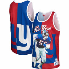 Lawrence Taylor New York Giants Retired Player Graphic Tank Top - Royal/Red - Mitchell & Ness