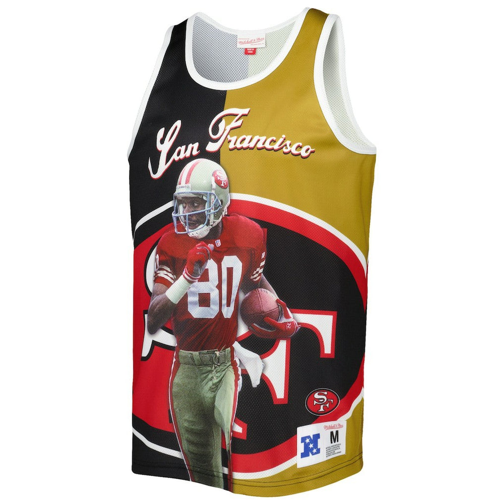 Jerry Rice San Francisco 49ers Retired Player Graphic Tank Top - Black/Gold - Mitchell & Ness