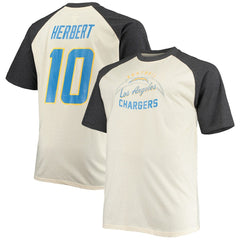 Justin Herbert Los Angeles Chargers Big & Tall Player Name & Number Raglan T-Shirt - Oatmeal - NFL