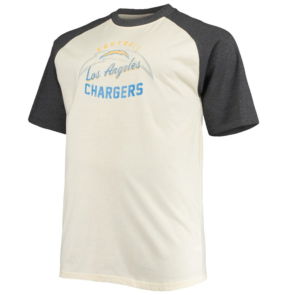 Justin Herbert Los Angeles Chargers Big & Tall Player Name & Number Raglan T-Shirt - Oatmeal - NFL