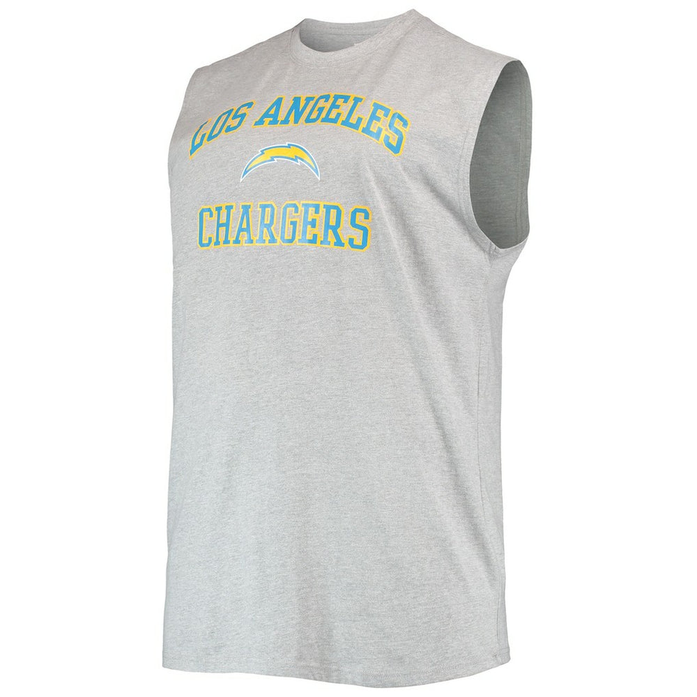 Justin Herbert Los Angeles Chargers Big & Tall Player Name & Number Muscle Tank Top - Heathered Gray - NFL