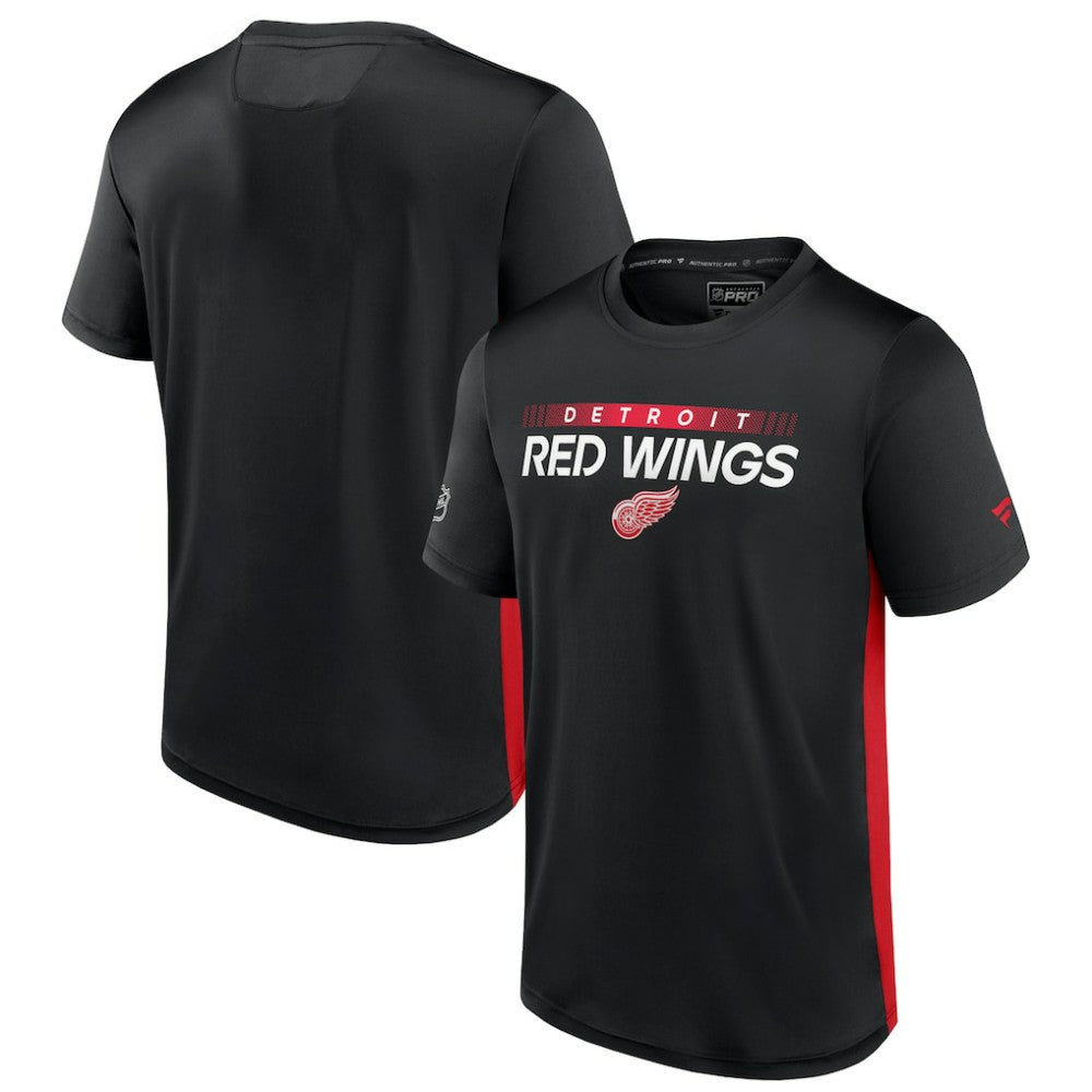 Detroit Red Wings Fanatics Authentic Pro Rink Tech T-Shirt - Black/Red | Fanatics Clearance