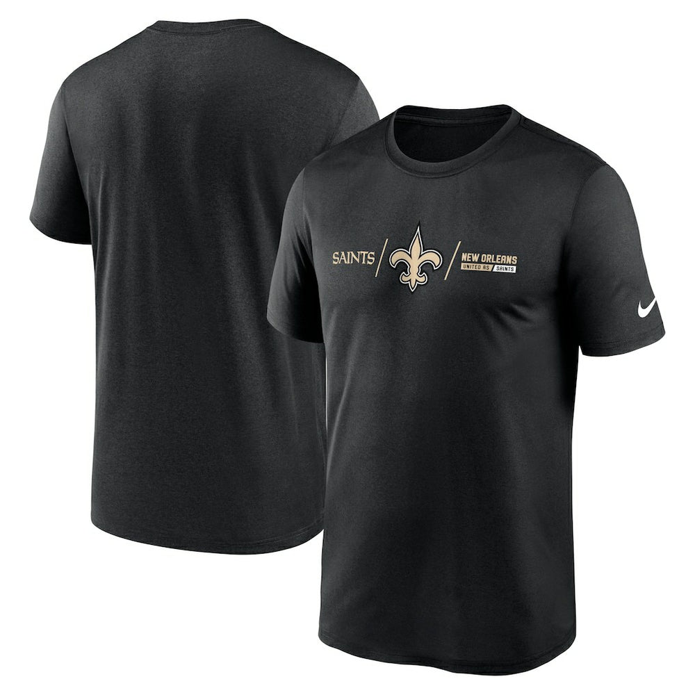 New Orleans Saints Horizontal Lockup Legend Performance T-Shirt - Black - Nike