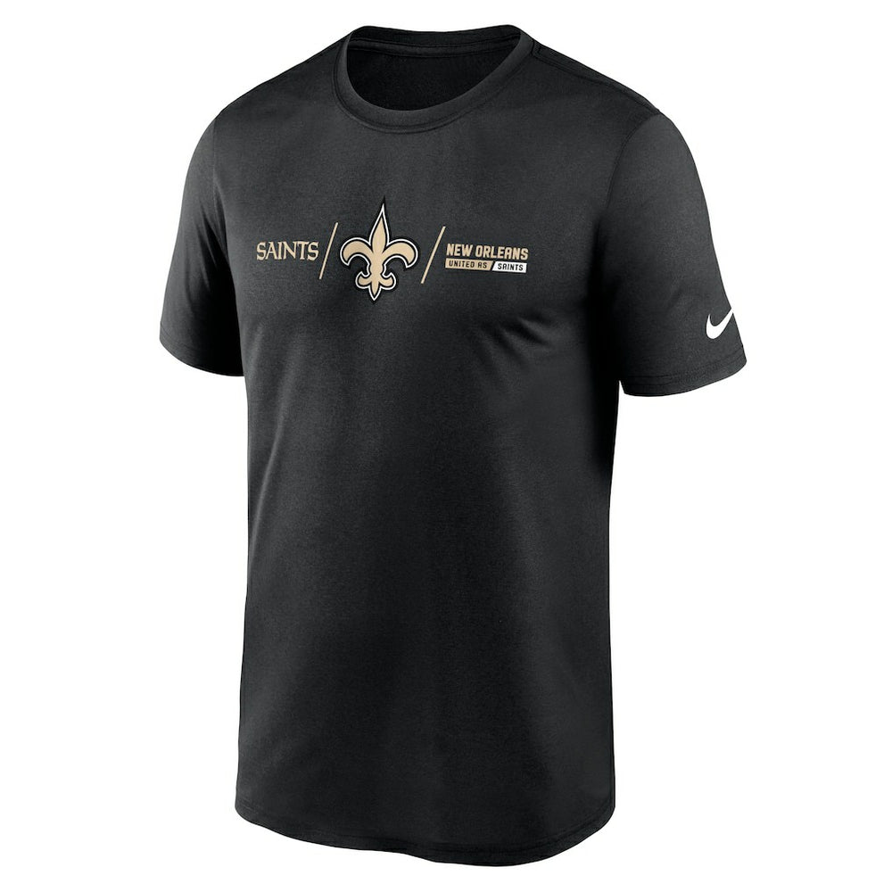 New Orleans Saints Horizontal Lockup Legend Performance T-Shirt - Black - Nike