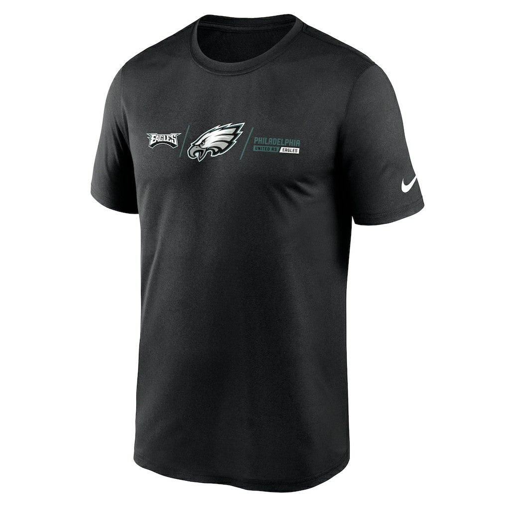 Philadelphia Eagles Horizontal Lockup Legend T-Shirt - Black - Nike