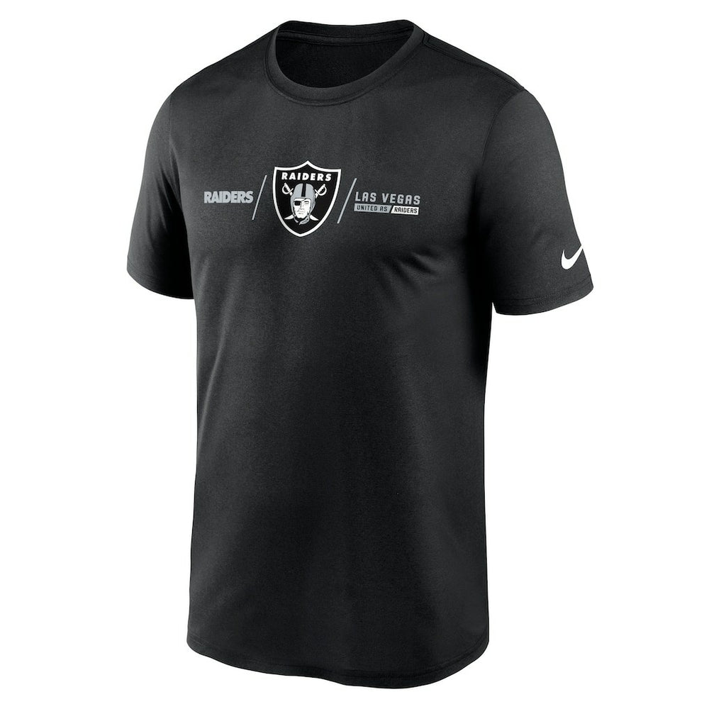 Las Vegas Raiders Horizontal Lockup Legend Performance T-Shirt - Black - Nike