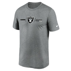Las Vegas Raiders Horizontal Lockup Legend Performance T-Shirt - Heather Charcoal - Nike