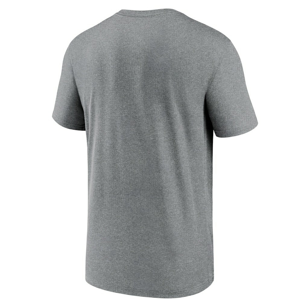 Las Vegas Raiders Horizontal Lockup Legend Performance T-Shirt - Heather Charcoal - Nike