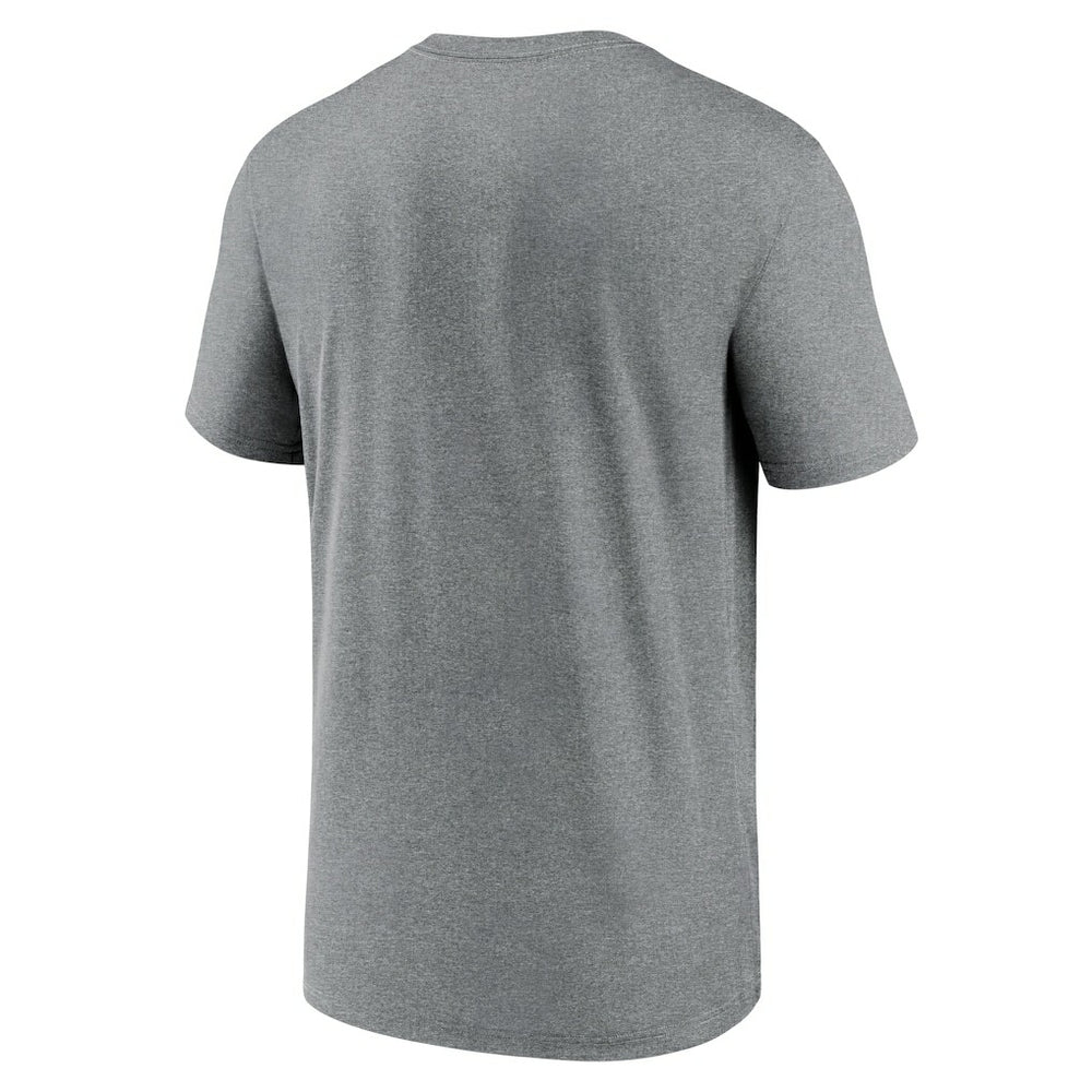 Las Vegas Raiders Horizontal Lockup Legend Performance T-Shirt - Heather Charcoal - Nike