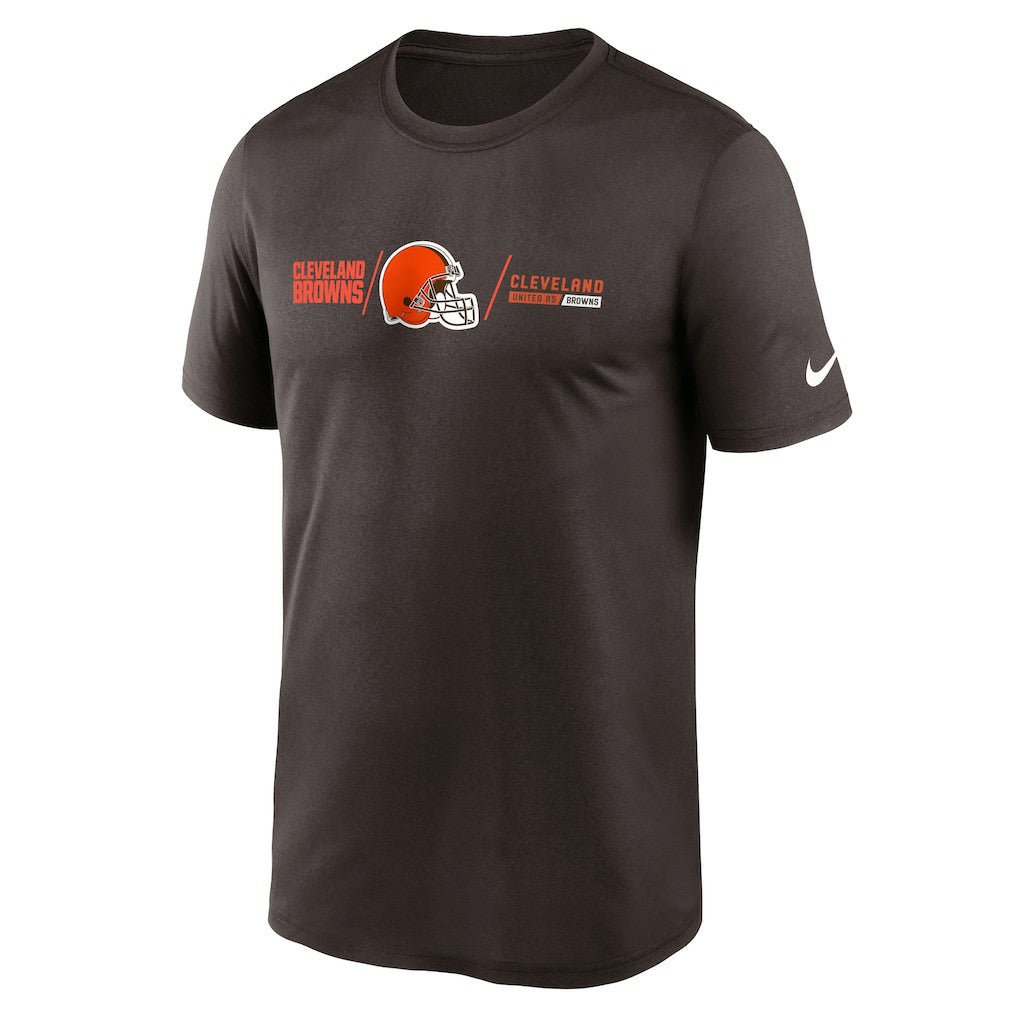 Cleveland Browns Horizontal Lockup Legend Performance T-Shirt - Brown - Nike