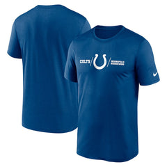 Indianapolis Colts Horizontal Lockup Legend Performance T-Shirt - Royal - Nike
