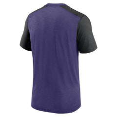 Baltimore Ravens Color Block Team Name T-Shirt - Heathered Purple/Heathered Black - Nike