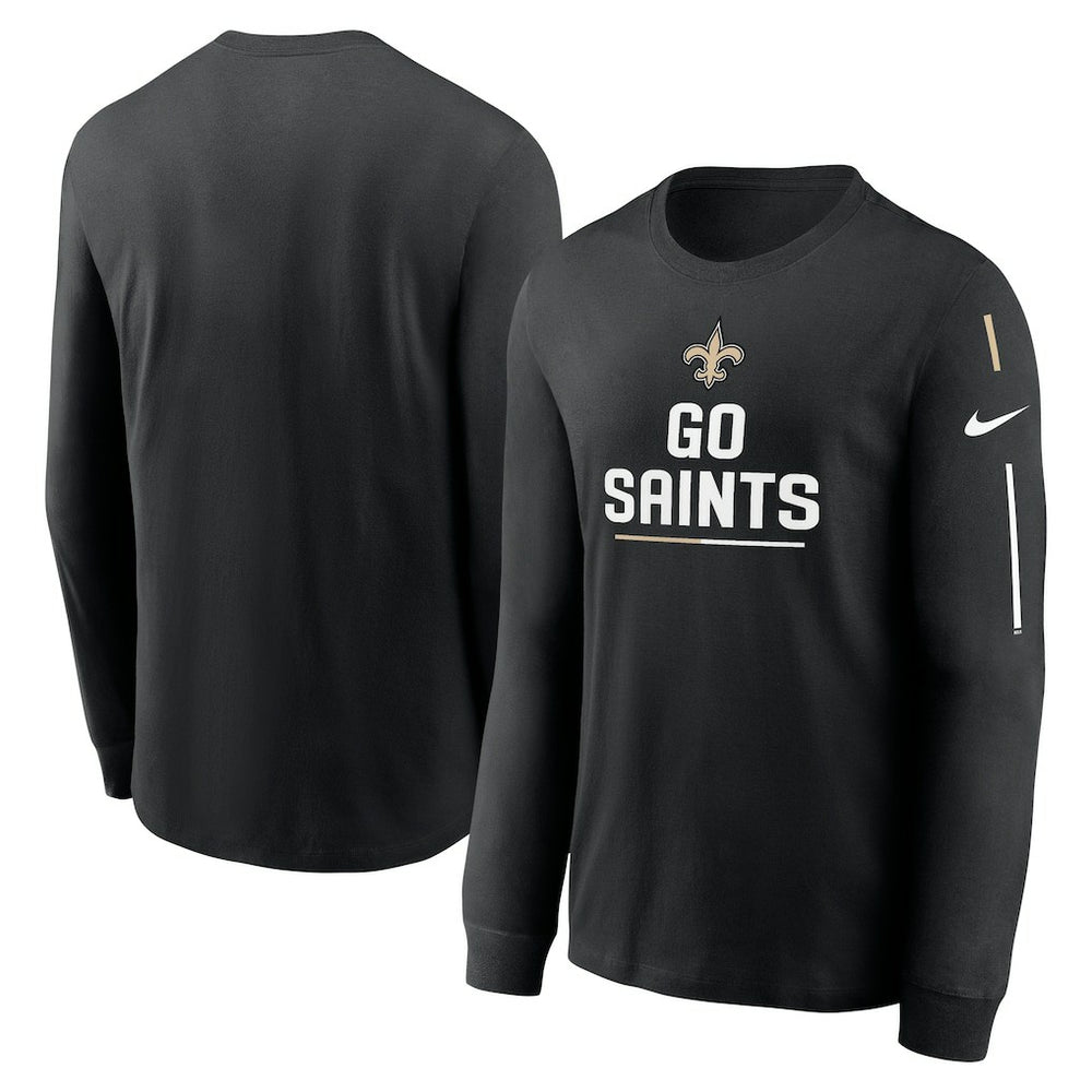 New Orleans Saints Team Slogan Long Sleeve T-Shirt - Black - Nike