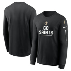New Orleans Saints Team Slogan Long Sleeve T-Shirt - Black - Nike