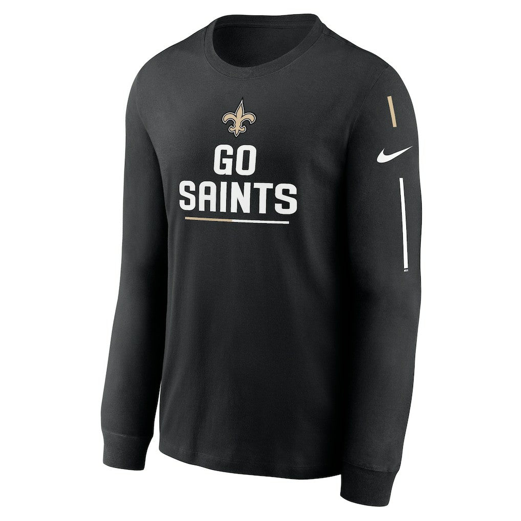 New Orleans Saints Team Slogan Long Sleeve T-Shirt - Black - Nike