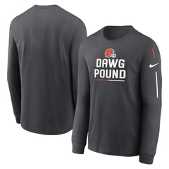 Cleveland Browns Team Slogan Long Sleeve T-Shirt - Anthracite - Nike
