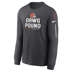 Cleveland Browns Team Slogan Long Sleeve T-Shirt - Anthracite - Nike