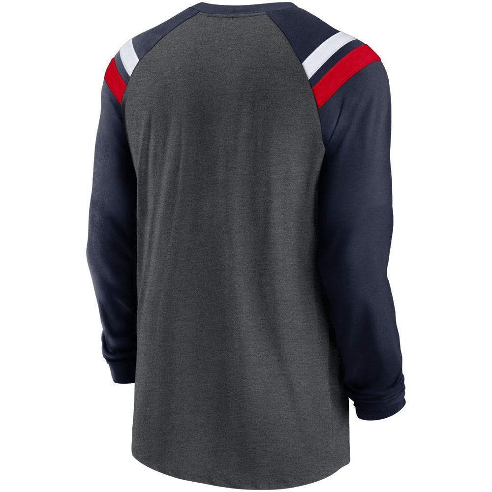 Tennessee Titans Tri-Blend Raglan Athletic Long Sleeve Fashion T-Shirt - Heathered Charcoal/Navy - Nike
