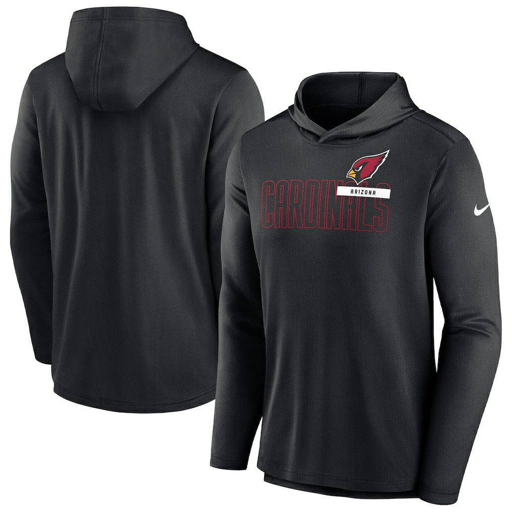 Arizona Cardinals Lightweight Performance Hooded Long Sleeve T-Shirt - Black - Nike