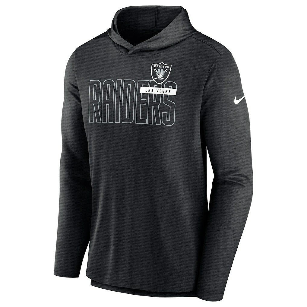 Las Vegas Raiders Lightweight Performance Hooded Long Sleeve T-Shirt - Black - Nike
