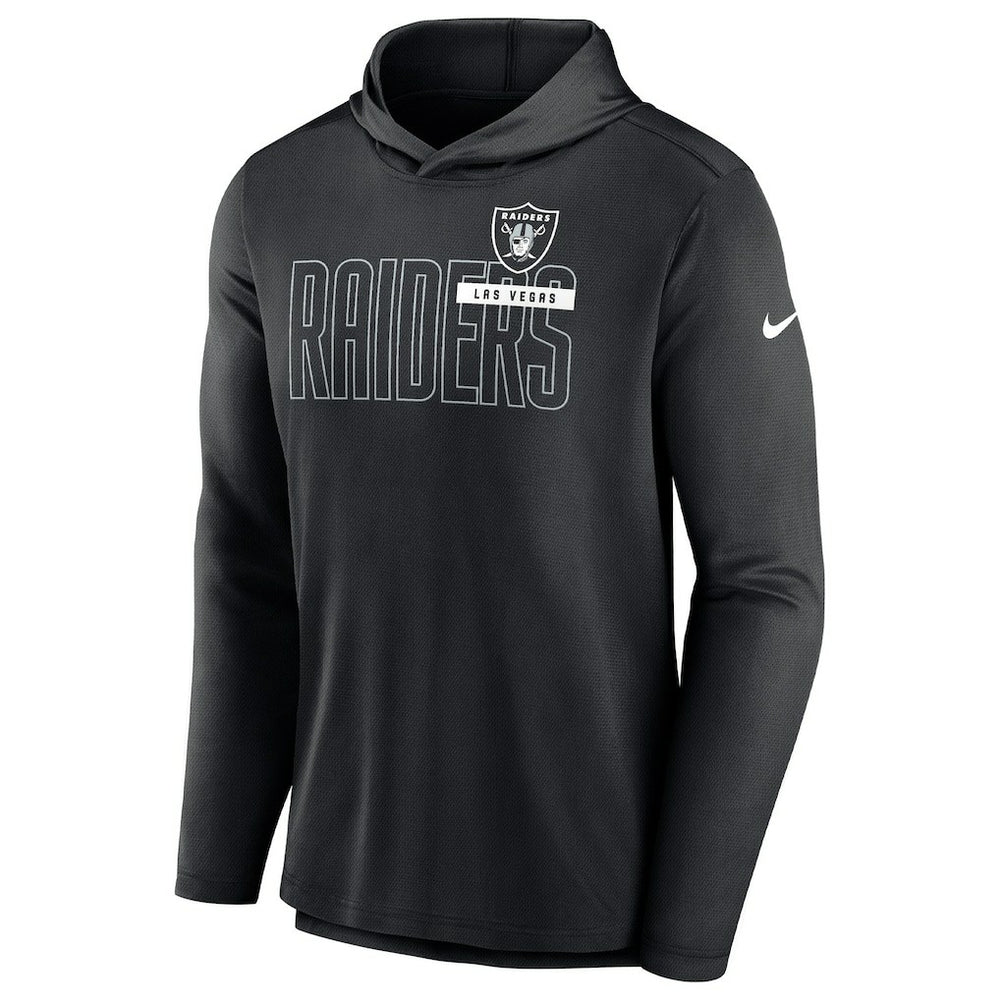 Las Vegas Raiders Lightweight Performance Hooded Long Sleeve T-Shirt - Black - Nike