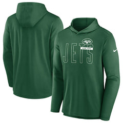 New York Jets Lightweight Performance Hooded Long Sleeve T-Shirt - Green - Nike