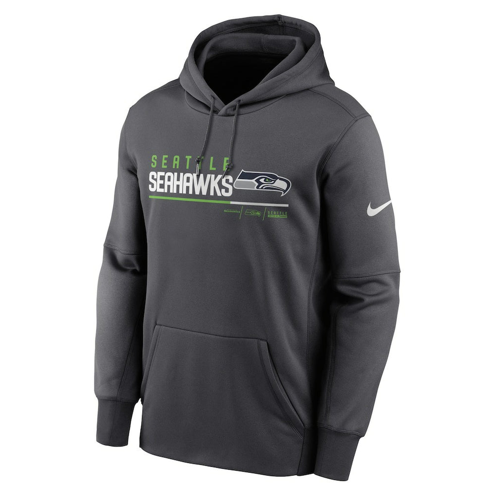 Seattle Seahawks Prime Logo Name Split Pullover Hoodie - Anthracite - Nike