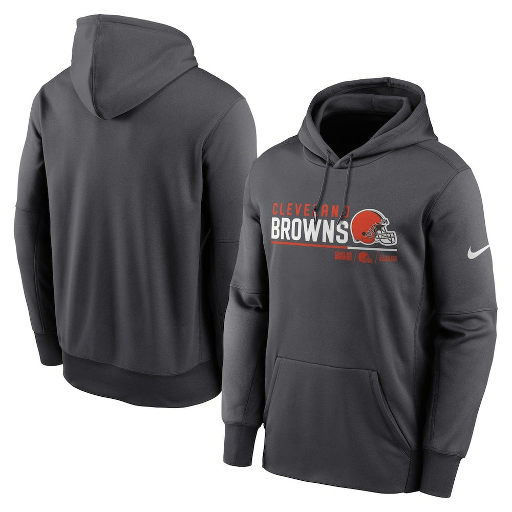 Cleveland Browns Prime Logo Name Split Pullover Hoodie - Anthracite - Nike