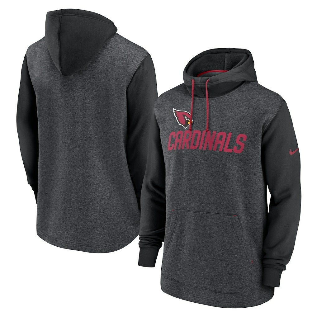 Arizona Cardinals Surrey Legacy Pullover Hoodie - Heathered Charcoal/Black - Nike