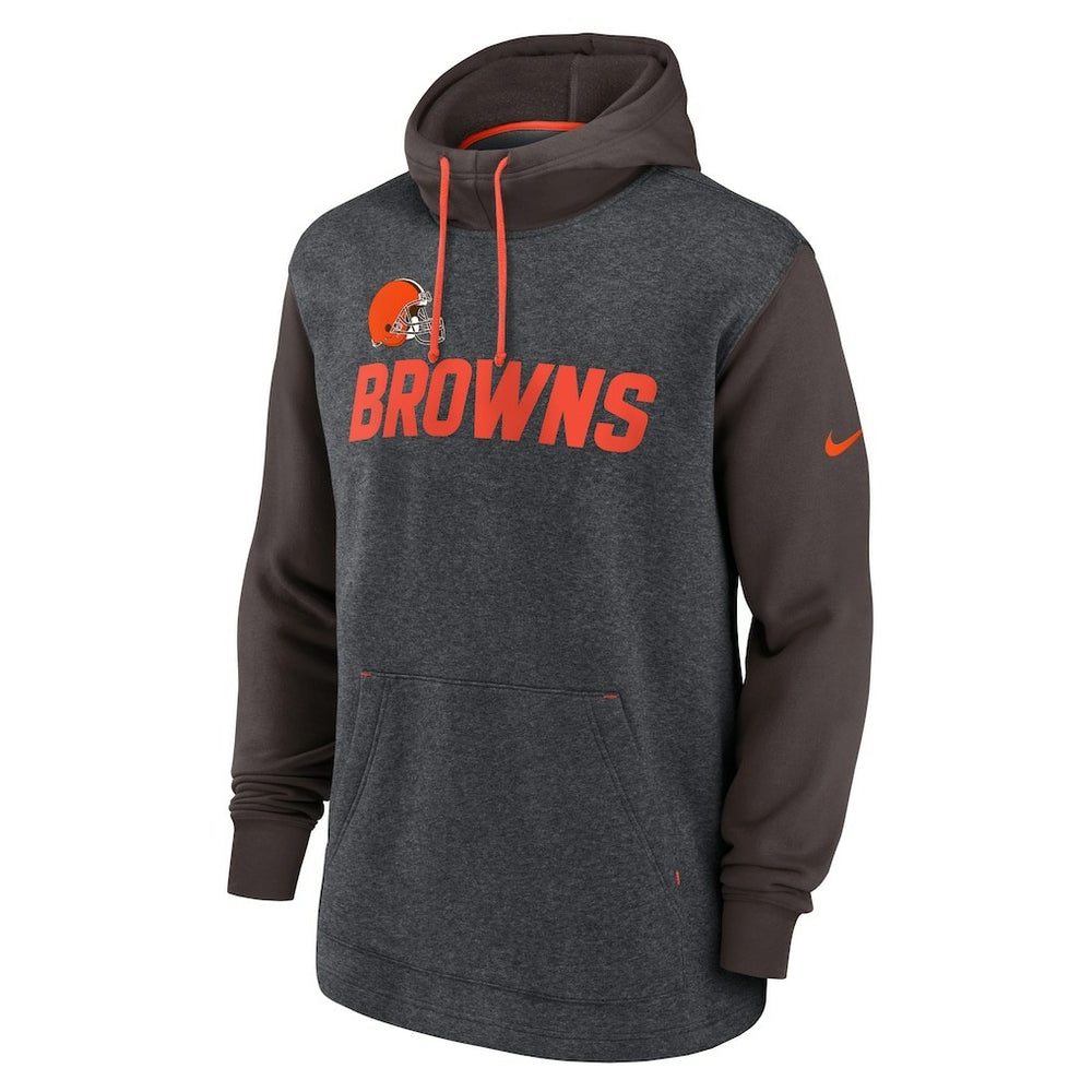 Cleveland Browns Surrey Legacy Pullover Hoodie - Heathered Charcoal/Brown - Nike