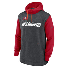 Tampa Bay Buccaneers Surrey Legacy Pullover Hoodie - Heathered Charcoal/Red - Nike