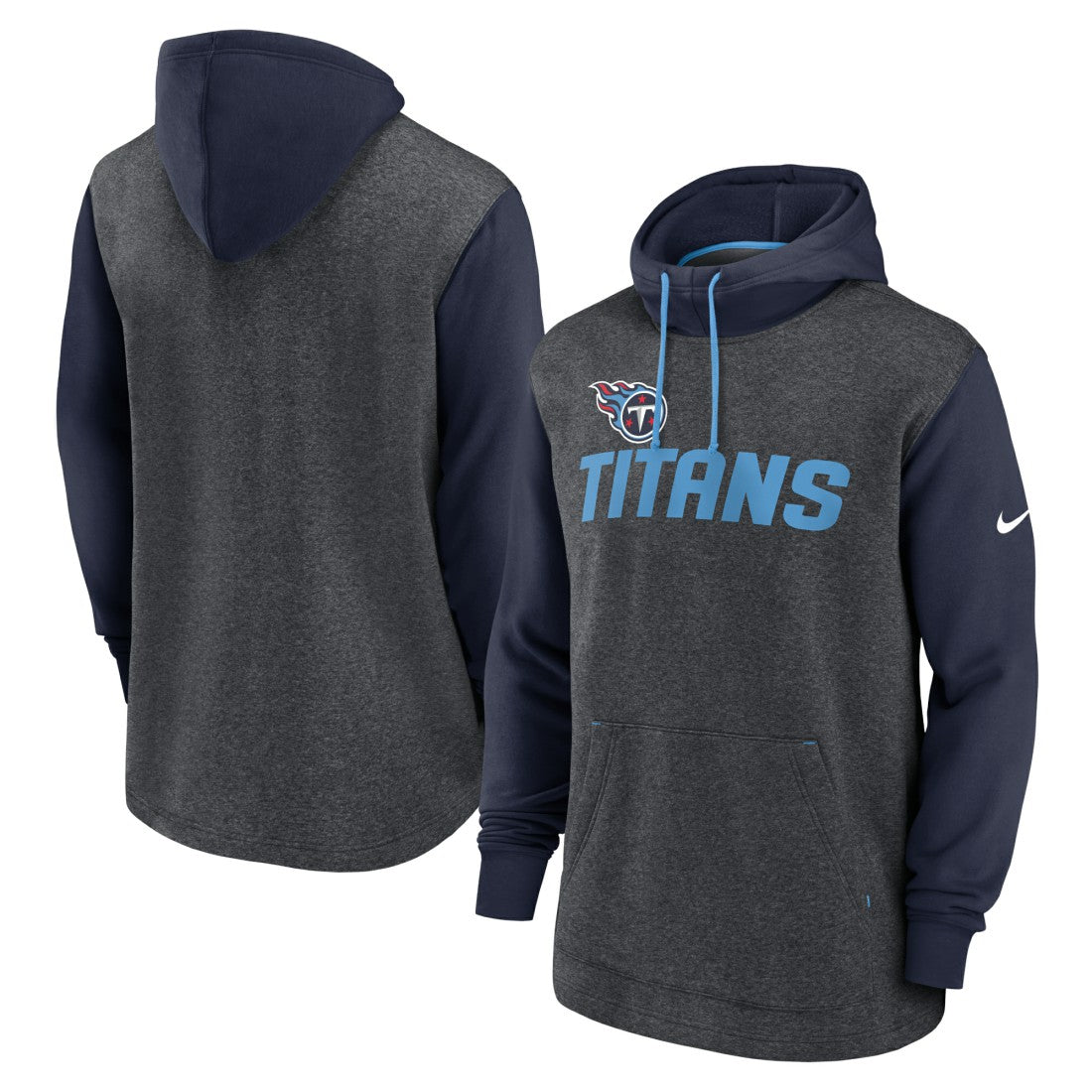 Tennessee Titans Surrey Legacy Pullover Hoodie - Heathered Charcoal/Navy - Nike