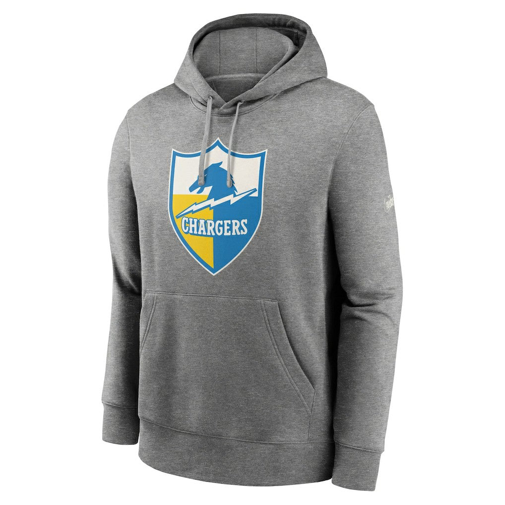 Los Angeles Chargers Rewind Club Fleece Pullover Hoodie - Heathered Gray - Nike